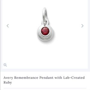 James Avery Remembrance pendant with Ruby